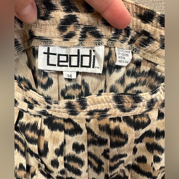 Vintage Teddi leopard Print Midi Skirt - Picture 3 of 4